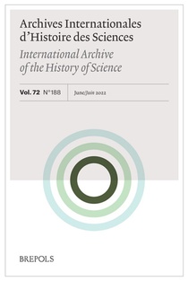 Archives Internationales d'Histoire des Sciences 72/1, 2022 
