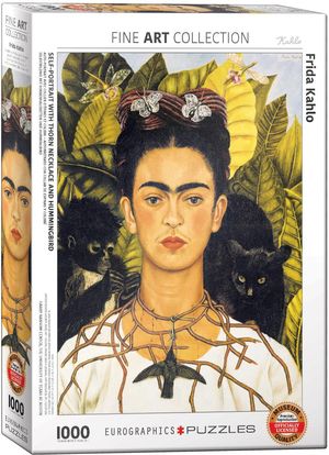 Puzzel Kahlo - Self-portrait with Thorn Neclace and Hummingbird 1000 stukjes
