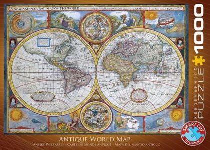 Puzzel Antique World Map 1000 stukjes