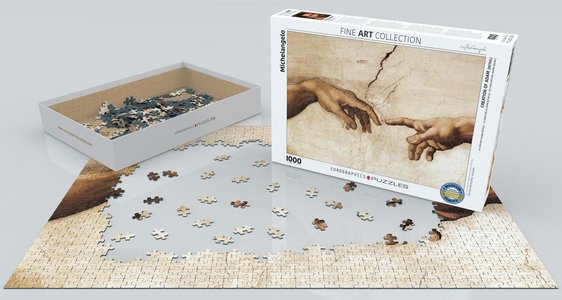 Puzzel Michelangelo - Creation of Adam detail 1000 stukjes