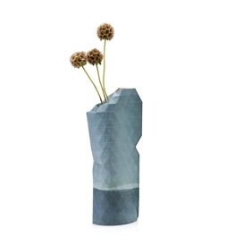Paper Vase Cover Small Blue Watercolour