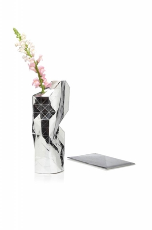 Paper Vase Cover Silver
