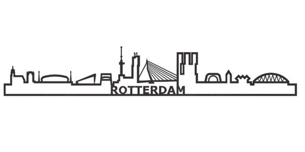 Rotterdam Skyline detail zwart MDF 60cm