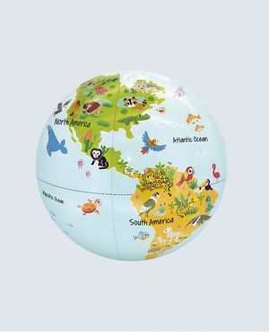Inflatable globe 30 cm Nature's lil' animals