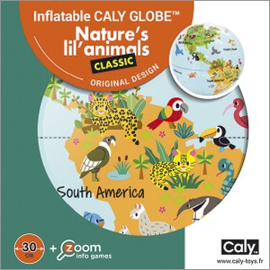 Inflatable globe 30 cm Nature's lil' animals