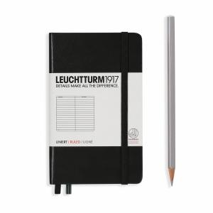 Leuchtturm A6 Pocket Black Ruled Hardcover Notebook 