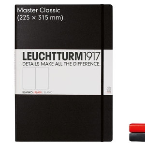 Leuchtturm A4+ Master Classic Black Squared Hardcover Notebook 