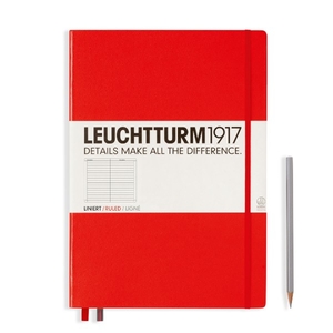 Leuchtturm A4+ Master Classic Red Squared Hardcover Notebook 