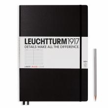 Leuchtturm A4+ Master Slim Black Ruled Hardcover Notebook
