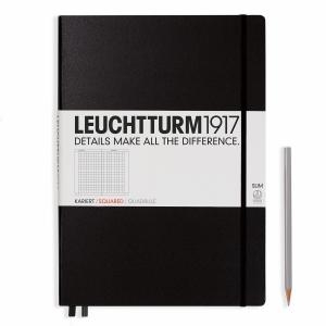 Leuchtturm A4+ Master Slim Black Squared Hardcover Notebook