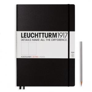 Leuchtturm A4+ Master Slim Black Dotted Hardcover Notebook