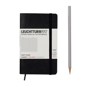 Leuchtturm A6 pocket black squared softcover notebook