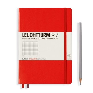Leuchtturm A5 Medium Red Squared Hardcover Notebook 