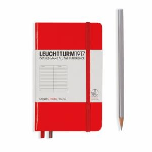 Leuchtturm A6 Pocket Red Ruled Hardcover Notebook
