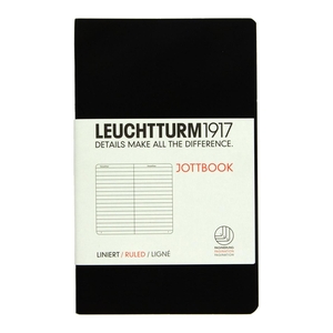 Leuchtturm A6 pocket black ruled jottbook softcover notebook