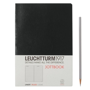Leuchtturm A5 jottbook medium black ruled softcover notebook