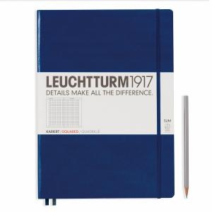 Leuchtturm A4+ Master Slim Navy Squared Hardcover Notebook 