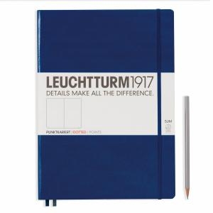 Leuchtturm A4+ Master Slim Navy Dotted Softcover Notebook 