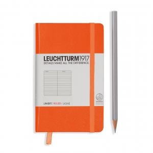 Leuchtturm A6 Pocket Orange Ruled Hardcover Notebook