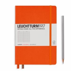 Leuchhturm A5 Medium Orange Squared Hardcover Notebook 