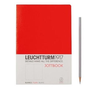 Leuchtturm A5 jottbook medium red plain softcover notebook