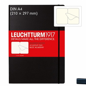 Leuchtturm Academy Pad A4 Black Ruled Notebook