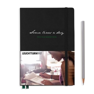 Leuchtturm A5 Medium Some Lines A Day Black 5 Years Hardcover Notebook 