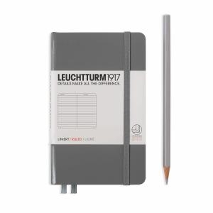 Leuchtturm A6 Pocket Anthracite Ruled Hardcover Notebook