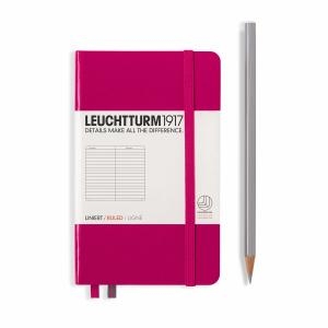 Leuchtturm A6 Pocket Berry Ruled Hardcover Notebook 