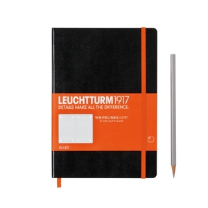 Leuchtturm A5 Medium Black Whitelines Hardcover Notebook 