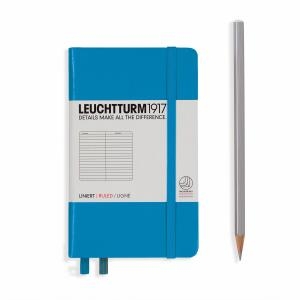 Leuchtturm A6 Pocket Azure Ruled Hardcover Notebook