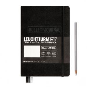 Leuchtturm Medium A5 Bullet Journal Black Dotted Hardcover Notebook 