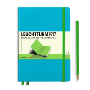 Leuchtturm A5 Medium Azure-lime Plain Bicolore Notebook 