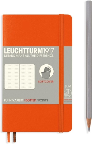 Leuchtturm A6 pocket orange dotted softcover notebook