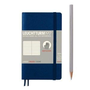 Leuchtturm A6 pocket navy ruled softcover notebook