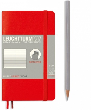 Leuchtturm A6 pocket red ruled softcover notebook