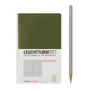 Leuchtturm A6 pocket army squared jottbook softcover notebook