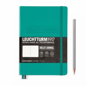 Leuchtturm Medium A5 Bullet Journal Emerald Dotted Hardcover Notebook 