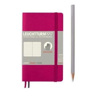 Leuchtturm A6 pocket berry ruled softcover notebook