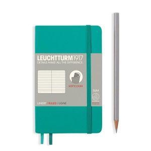 Leuchtturm A6 pocket emerald ruled softcover notebook