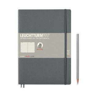 Leuchtturm B5 anthracite ruled softcover notebook