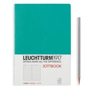 Leuchtturm A5 jottbook medium emerald ruled softcover notebook