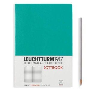 Leuchtturm A5 jottbook medium emerald squared softcover notebook