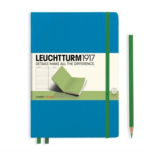 Leuchtturm A5 Medium Azure-lime Ruled Bicolore Notebook 