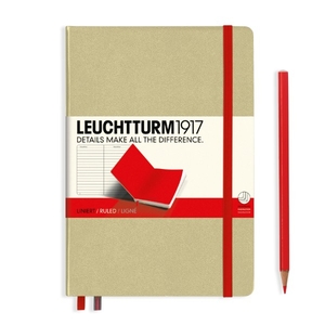 Leuchtturm A5 Medium Sand-red Ruled Bicolore Notebook 