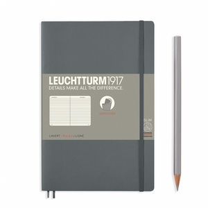 Leuchtturm B6+ anthracite ruled softcover notebook