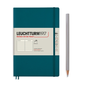 Leuchtturm B6+ pacific green ruled softcover notebook