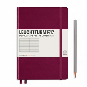 Leuchtturm A5 medium port red ruled hardcover notebook