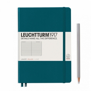 Leuchtturm A5 medium pacific green ruled hardcover notebook