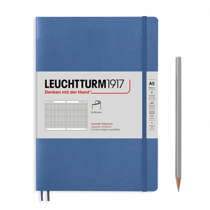 Leuchtturm A5 medium muted colours denim squared softcover notebook